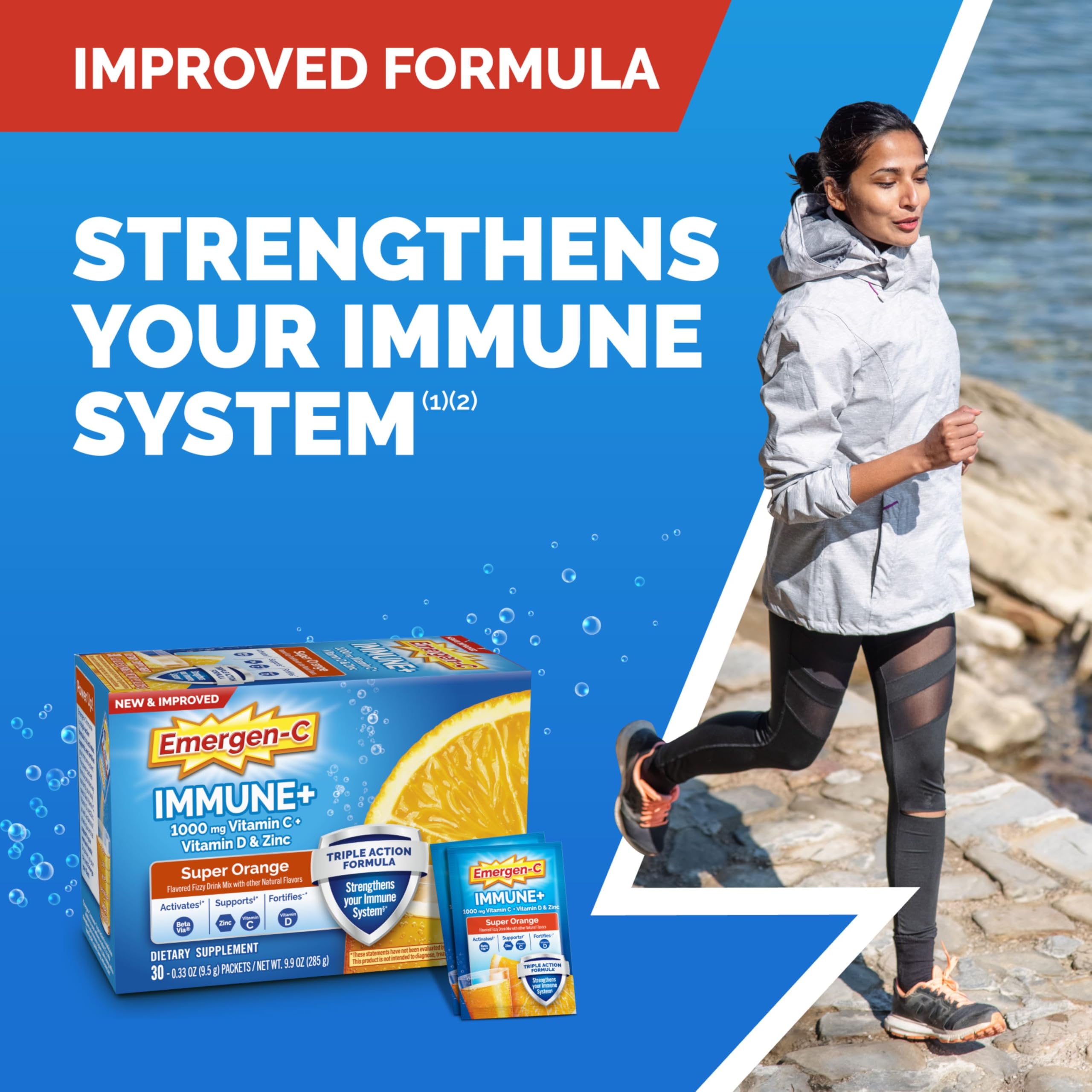 Emergen-C sobre individual Super Orange listo para llevar y fácil de usar