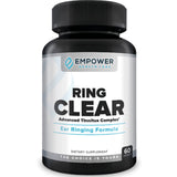 Empower Health Labs Ring Clear vista frontal mostrando el frasco y beneficio de apoyo natural