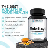 Empower Health Labs Sciaticyl frasco con 60 cápsulas para valorar tamaño y duración
