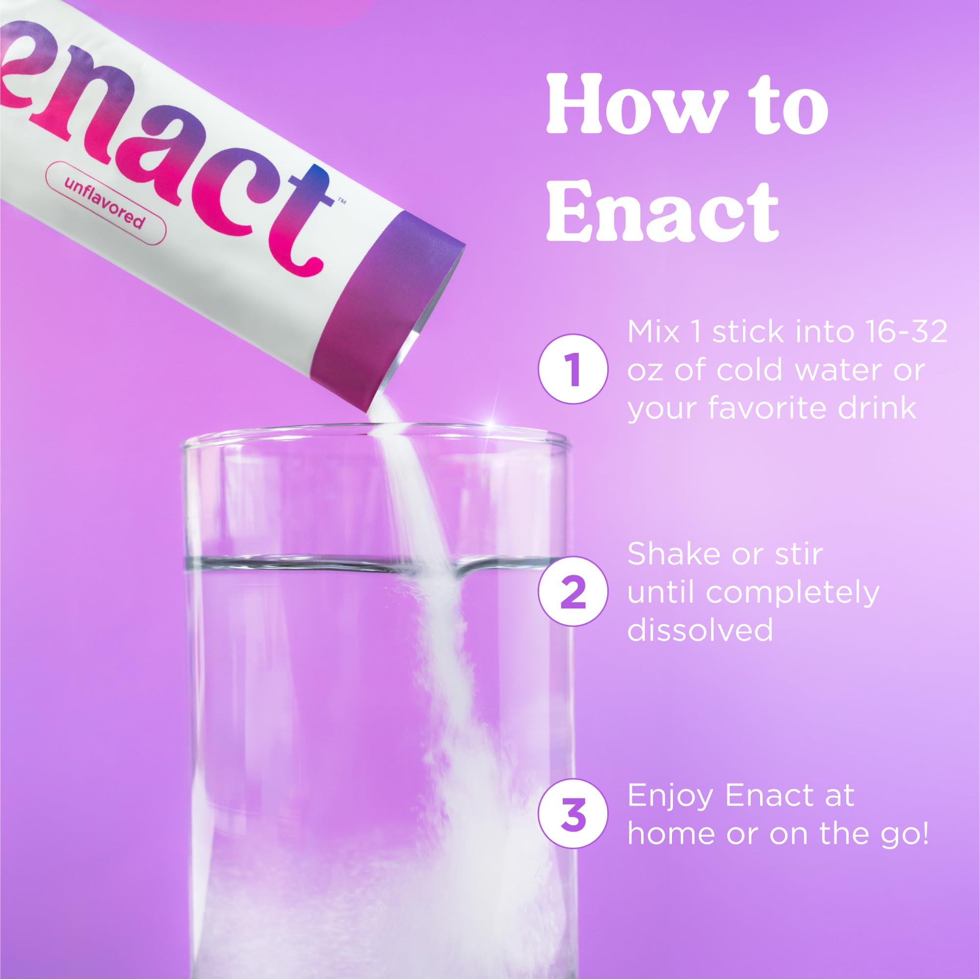 Enact Hydration etiqueta nutricional detallada con electrolitos por porción