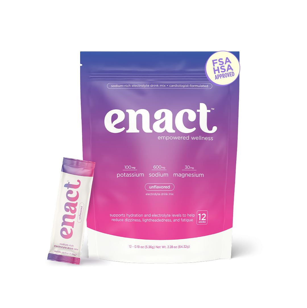 Enact Hydration frente del empaque mostrando sobres y beneficios claros
