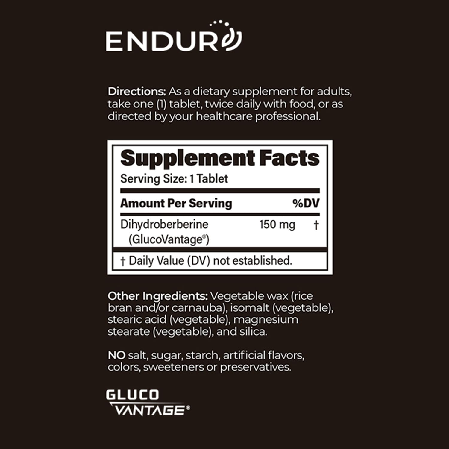 Endurance Products etiqueta nutricional enfocada en ingredientes y pureza del producto