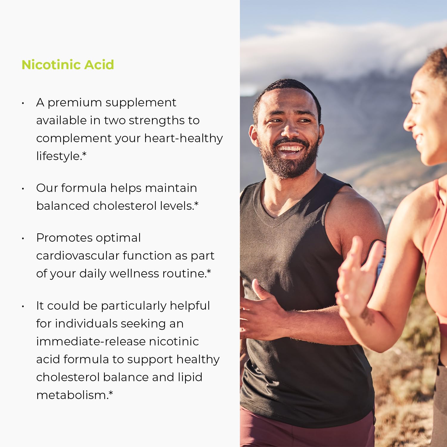 Endurance Products etiqueta legible con información de niacina y listado sin alérgenos