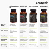 Endurance Products ilustración del núcleo con matriz de cera vegetal para liberación lenta
