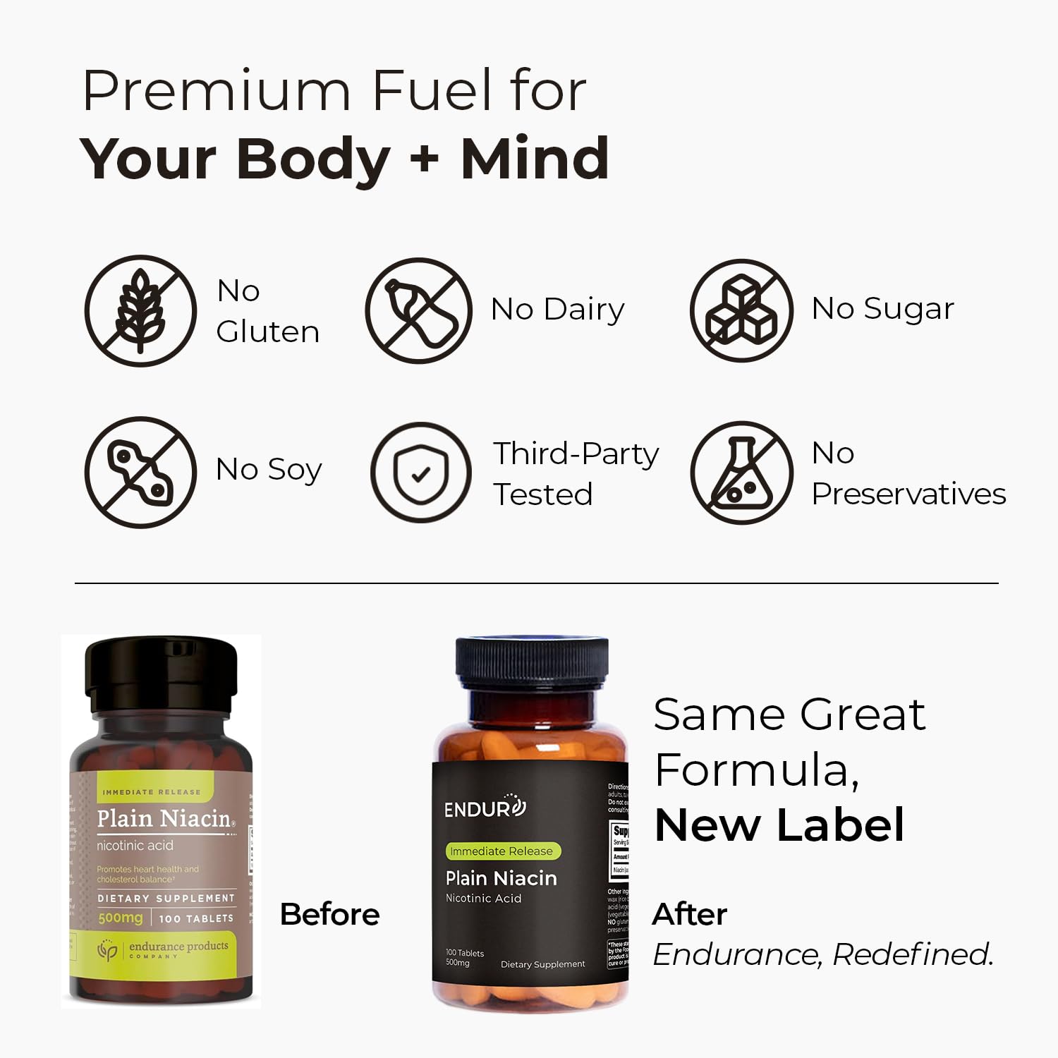 Endurance Products tabletas en mano para comparar tamaño y facilidad de ingestión