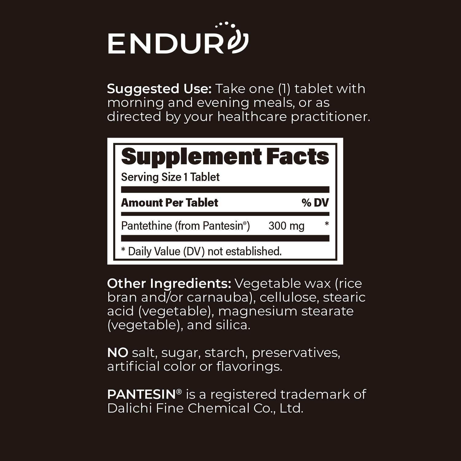 Endurance Products producto Endur Pantethine en cocina saludable, apoyo al estilo de vida equilibrado
