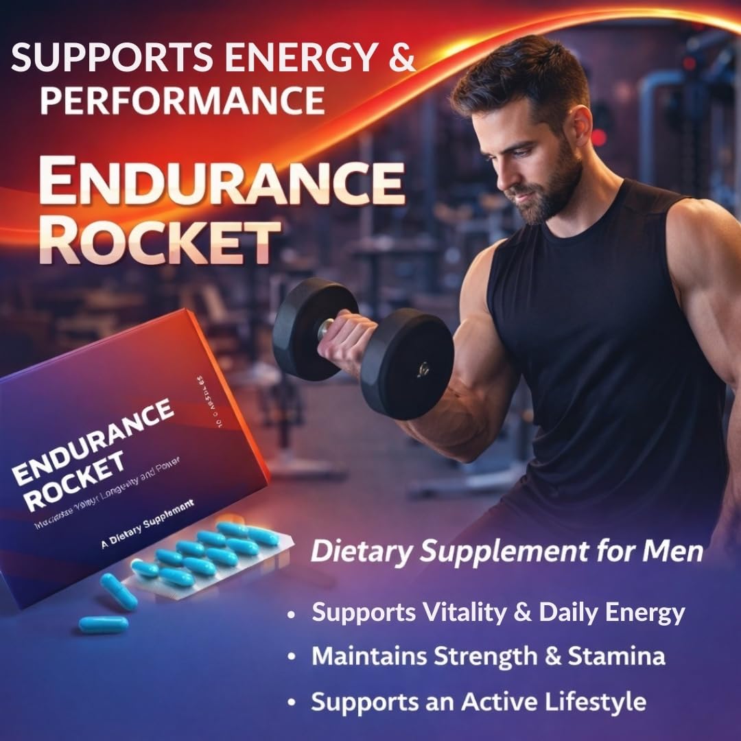 Endurance Rocket frasco junto a pesas en gimnasio para apoyar energía y resistencia