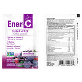 Ener-C sobre junto a botella de agua para mezcla práctica en movimiento