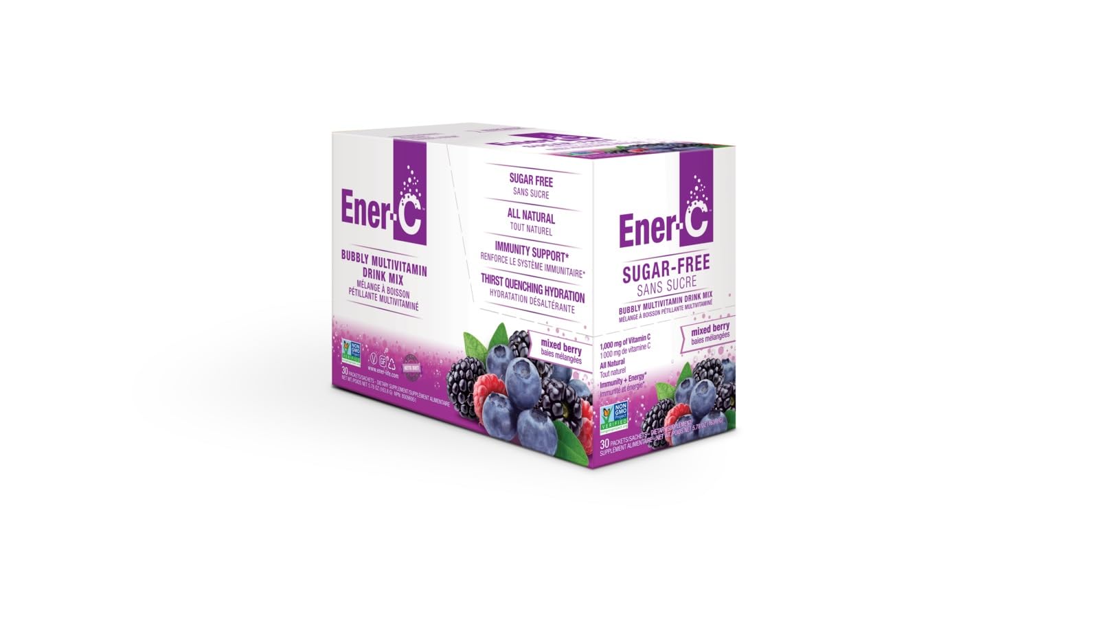 Ener-C sobres individuales desplegados para fácil transporte y uso