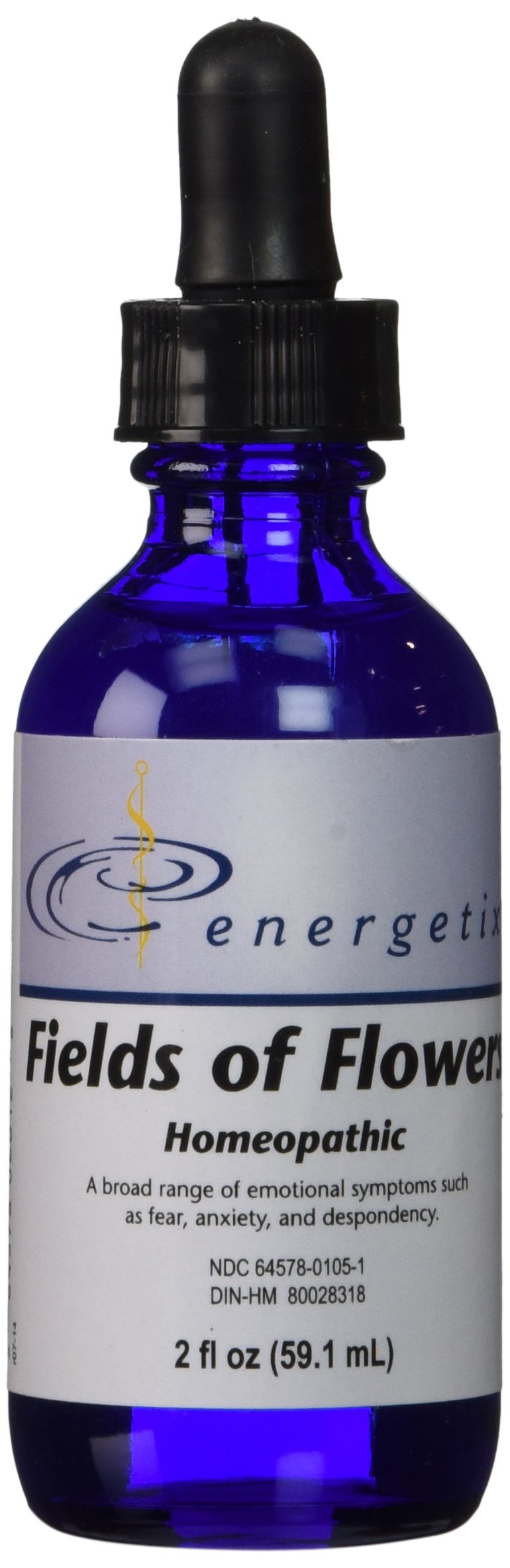 Energetix Fields of Flowers botella frontal con etiqueta clara y beneficio de apoyo emocional