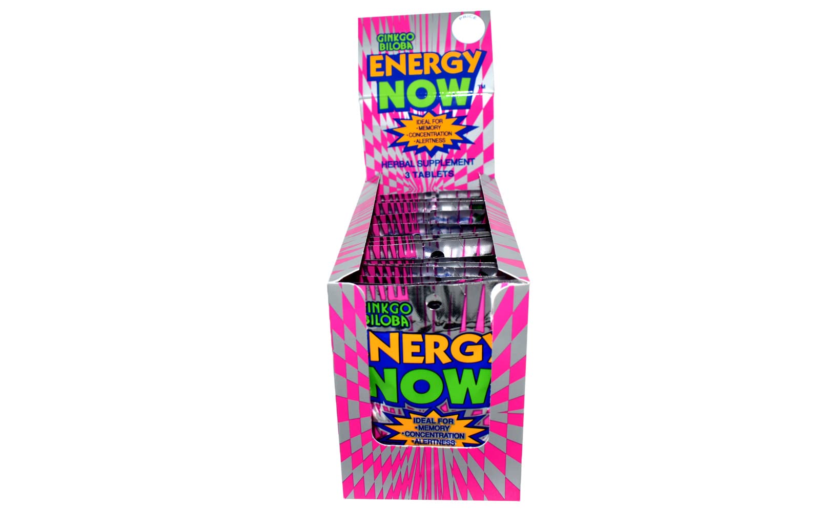 Energy Now primer plano del sobre que resalta la textura y calidad del producto