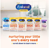 Enfamil frasco junto a objeto cotidiano para comparar tamaño y cantidad útil