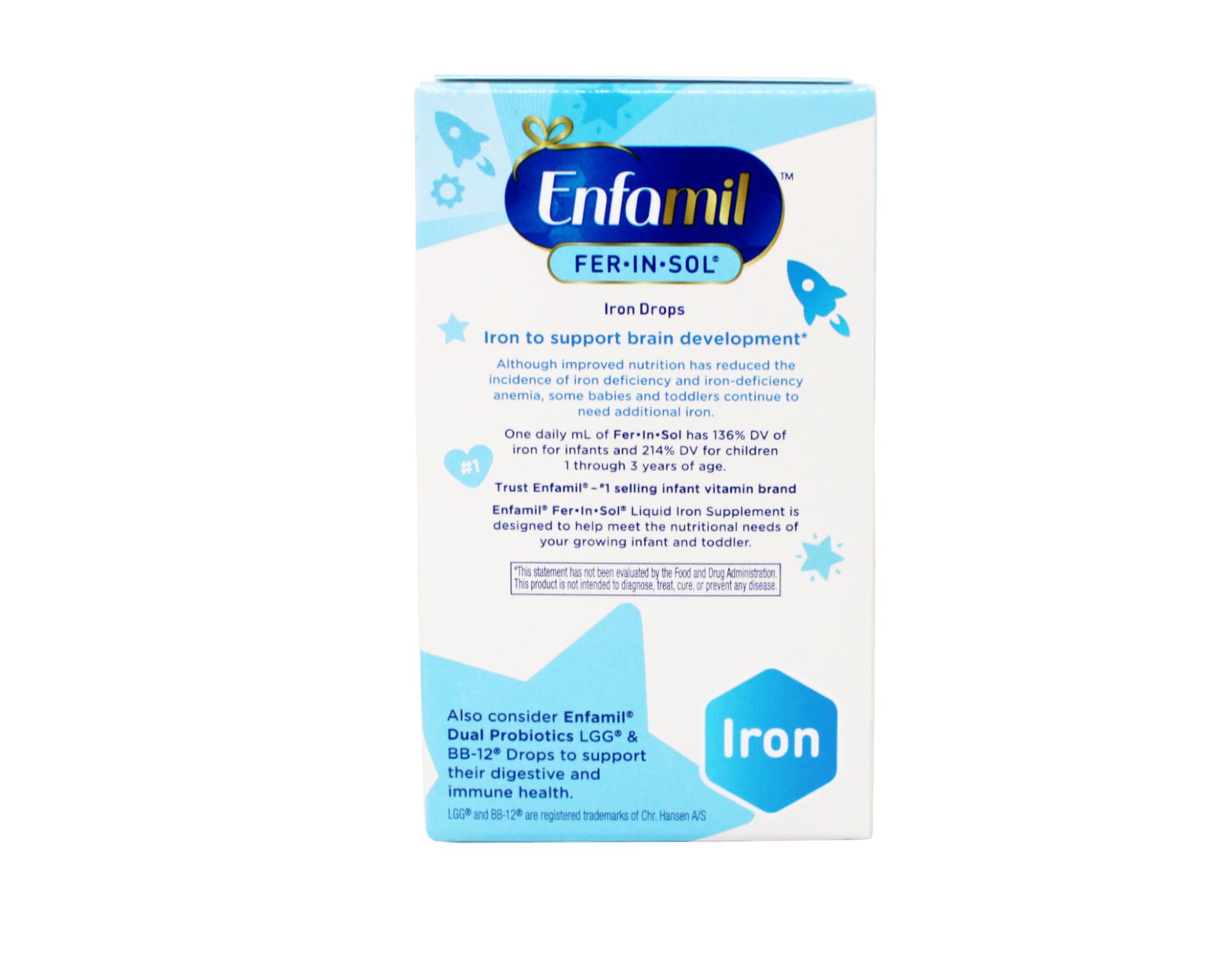 Enfamil Fer-In-Sol detalle del líquido para administrar fácilmente