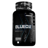 Enhanced Blue Ox frasco frontal mostrando presentación y confianza