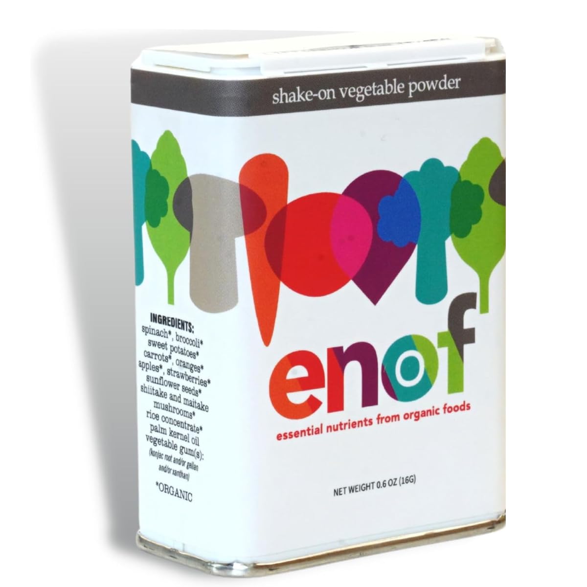 ENOF frente del envase mostrando diseño y cantidad beneficios prácticos