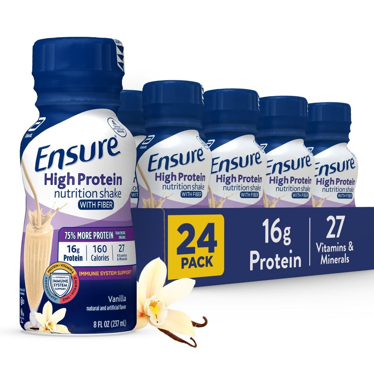 Ensure batido vainilla frontal mostrando envase y practicidad