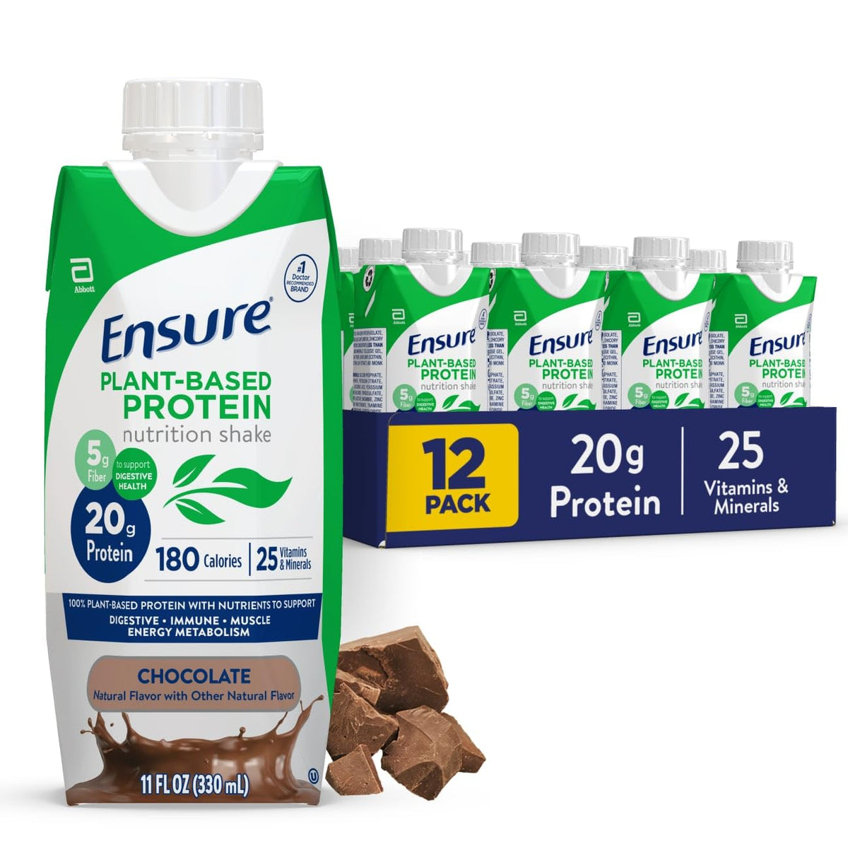 Ensure batido vegano frente del envase mostrando proteínas y sabor chocolate