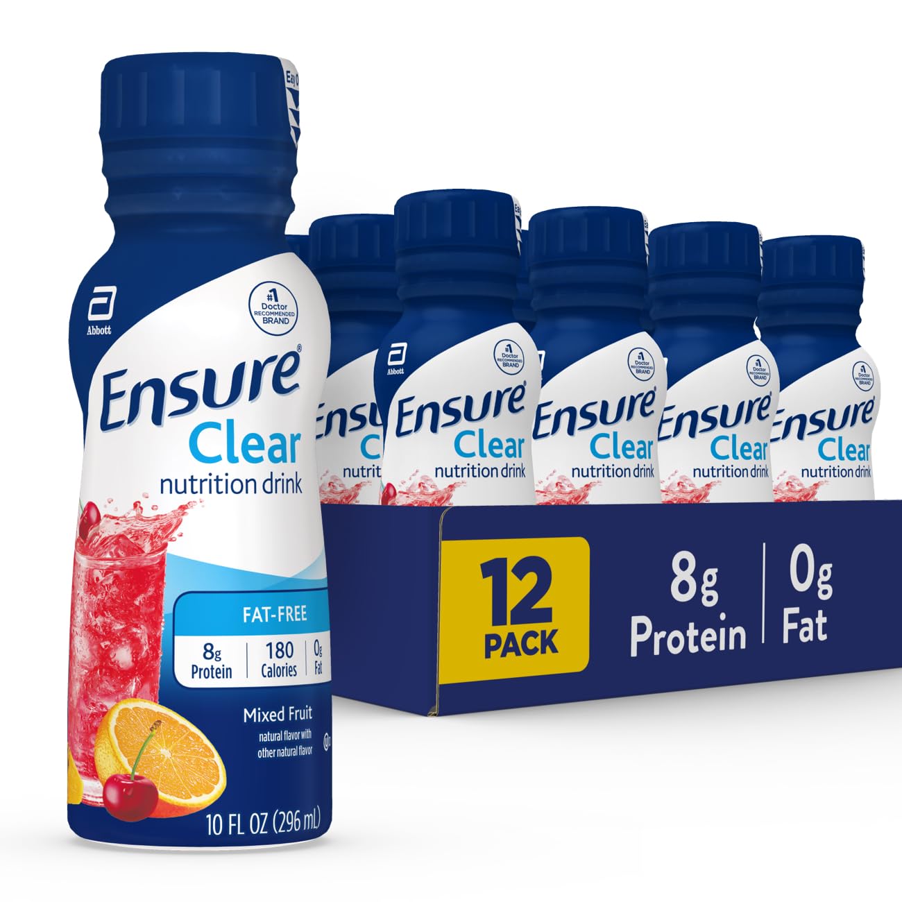 Ensure Clear frente botella muestra claridad y conveniencia