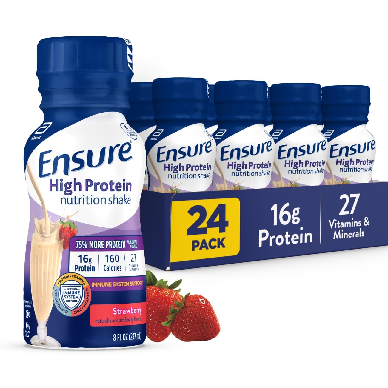 Ensure batido fresa frontal muestra envase y conveniencia