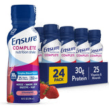 Ensure botella frontal fresa mostrando envase y beneficios nutricionales
