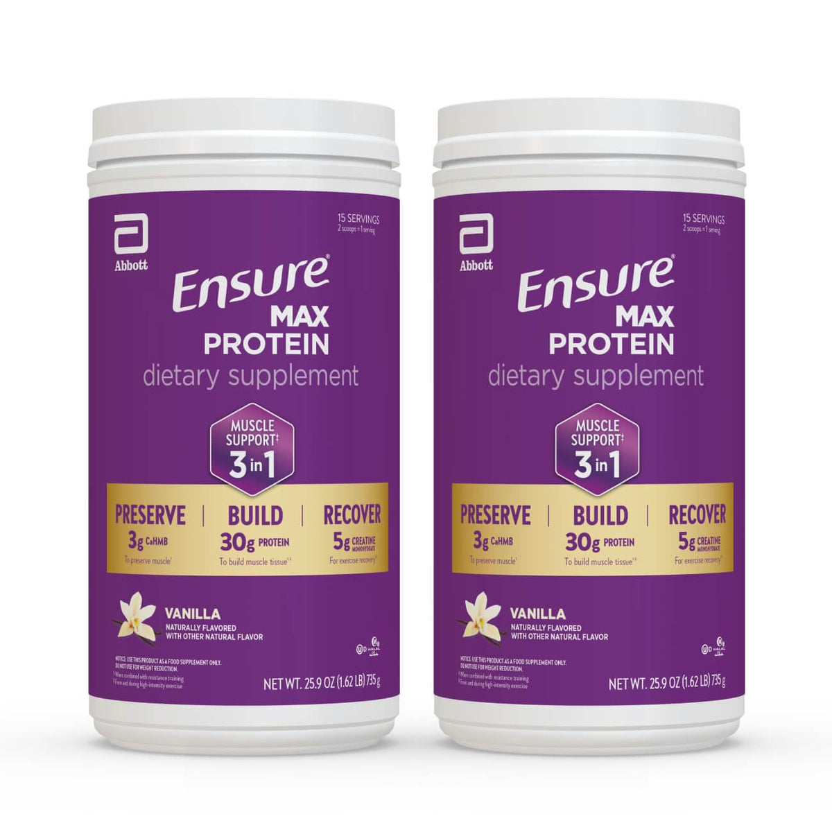 Ensure envase frontal que muestra proteína y beneficios visibles