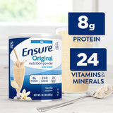 Vaso con batido Ensure Original vainilla listo para beber, conveniente y nutritivo