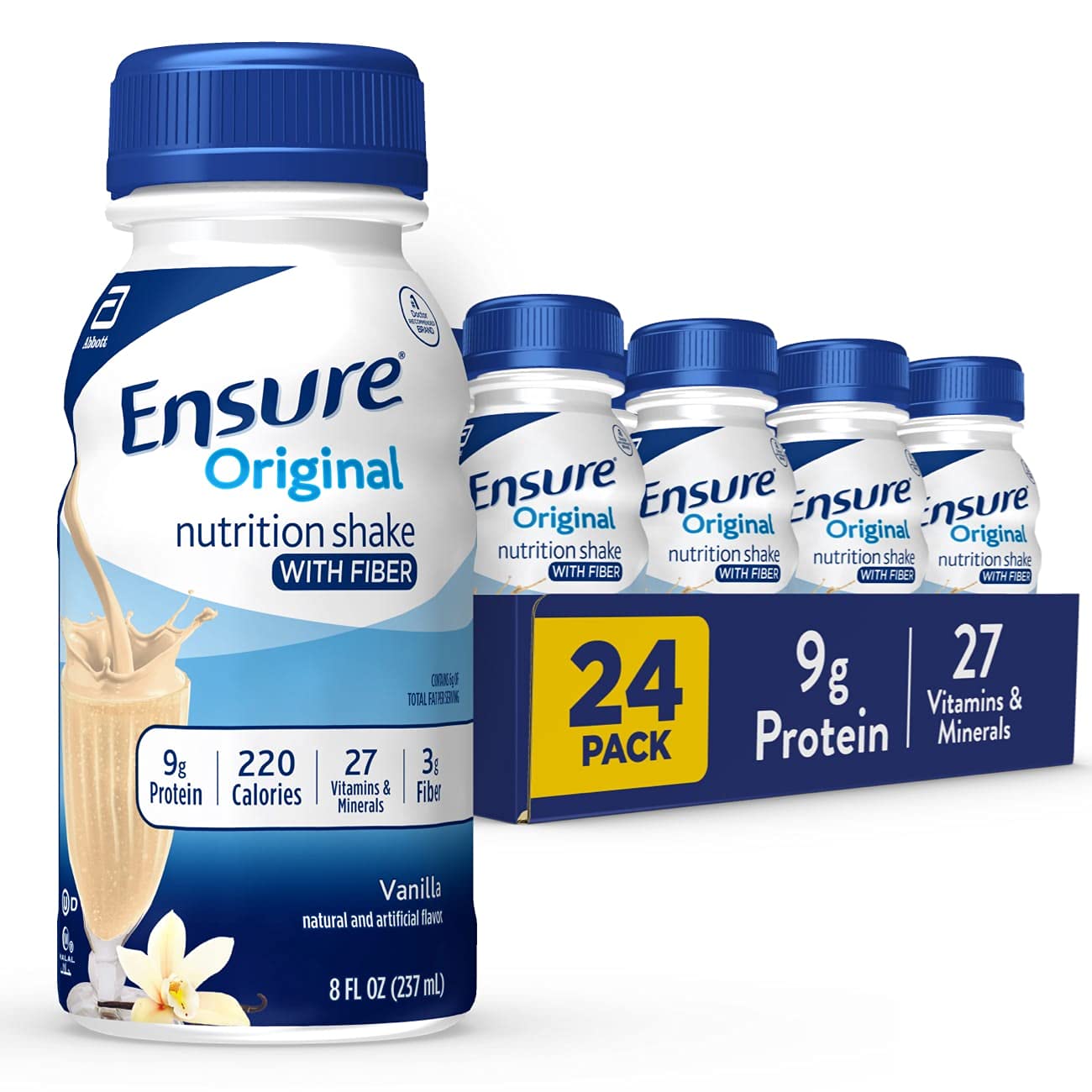 Ensure envase frontal vainilla mostrando la marca y conveniencia