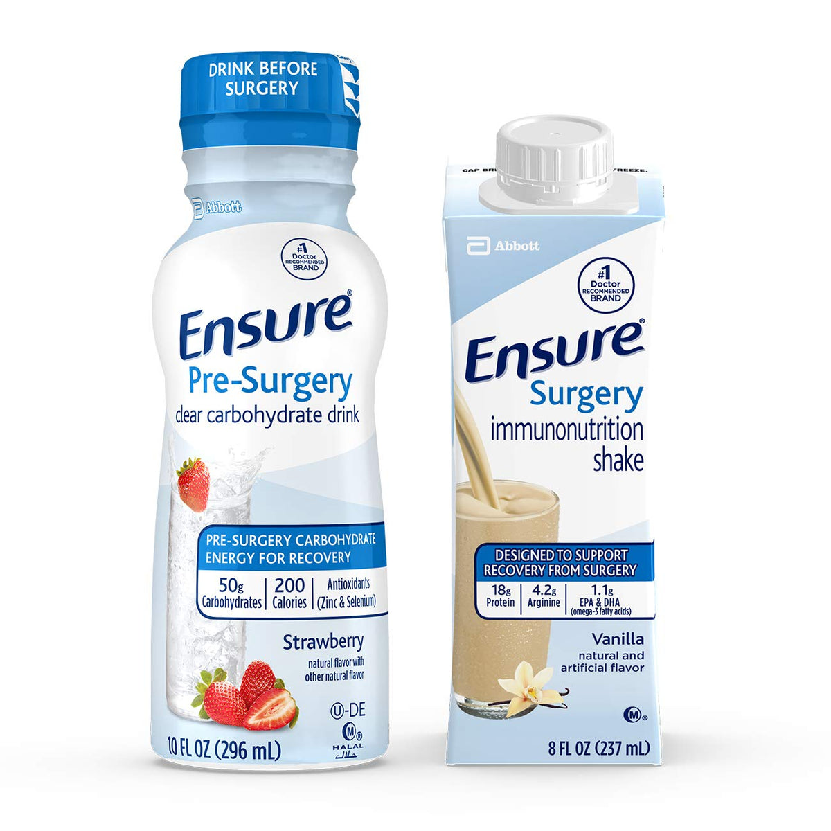 Ensure embalagem frontal mostrando el pack perioperatorio y beneficio conveniencia