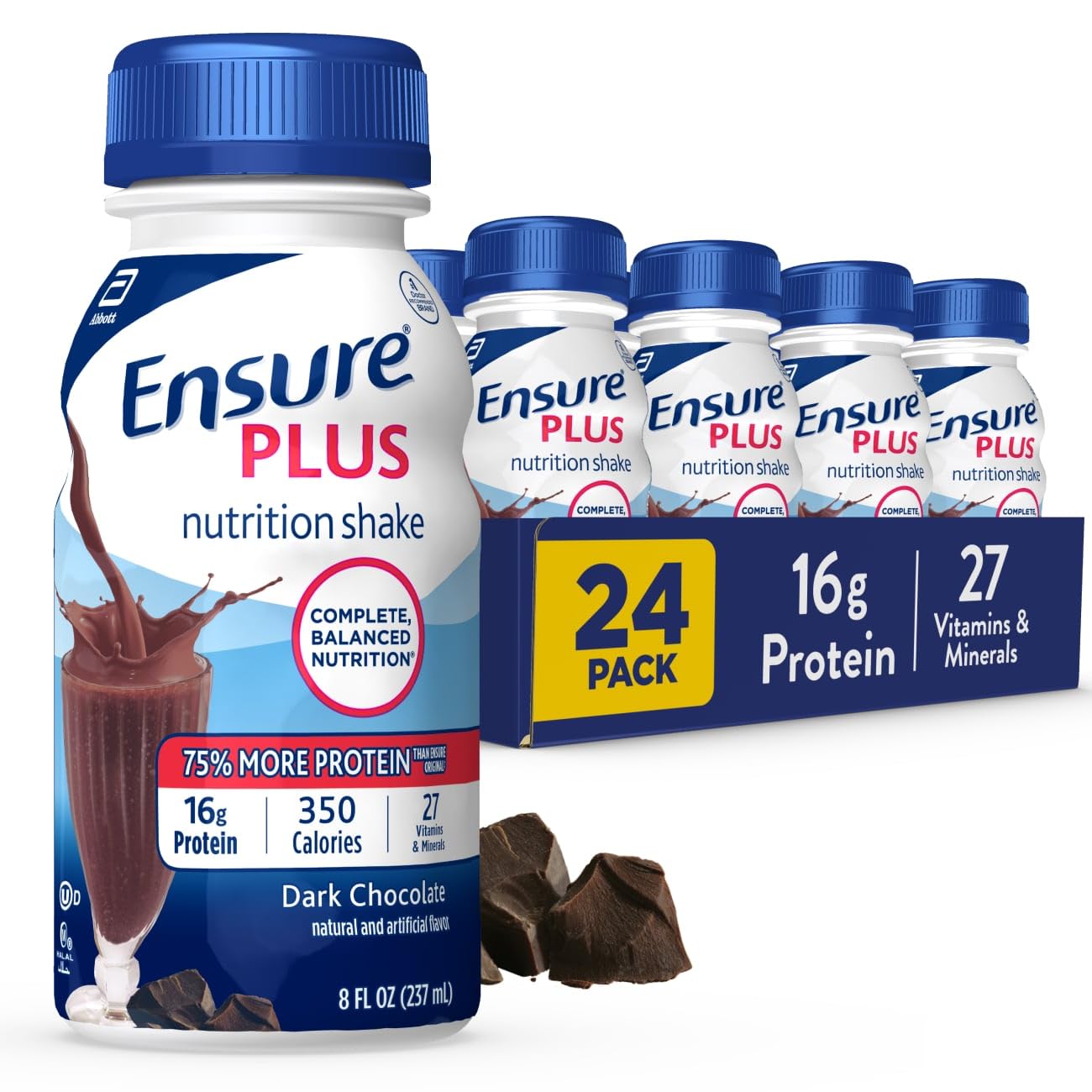 Ensure Plus envase frontal mostrando contenido nutritivo y conveniencia