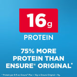 Ensure Plus fresa servido en vaso listo para beber y nutritivo