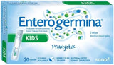EnterogerminaKids envase frontal mostrando 20 viales portátiles y beneficios de uso