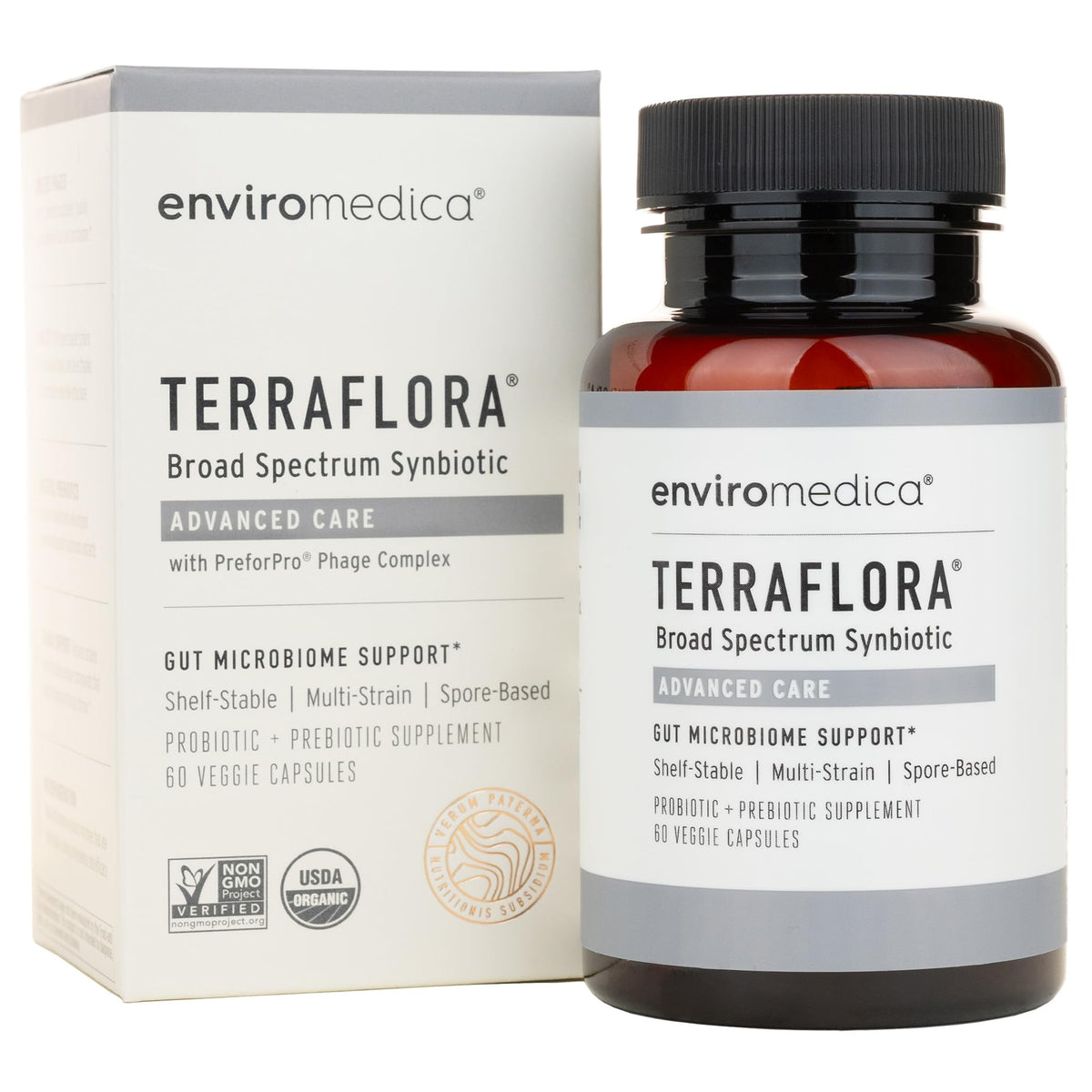 Enviromedica Terraflora envase frontal mostrando etiqueta clara y beneficios