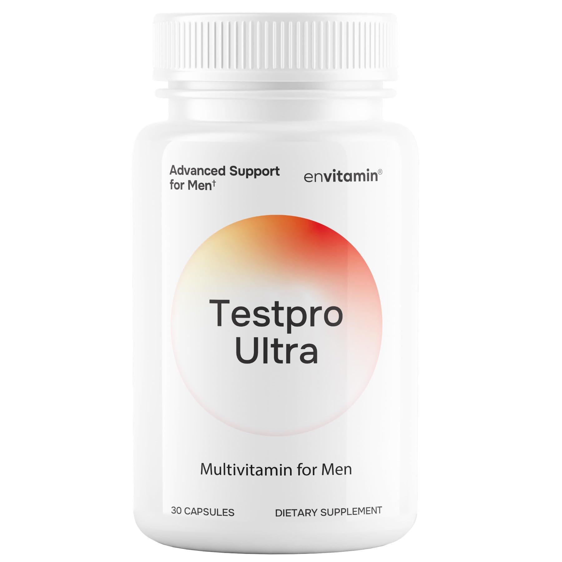 envitamin frasco Testpro Ultra vista frontal mostrando marca y diseño