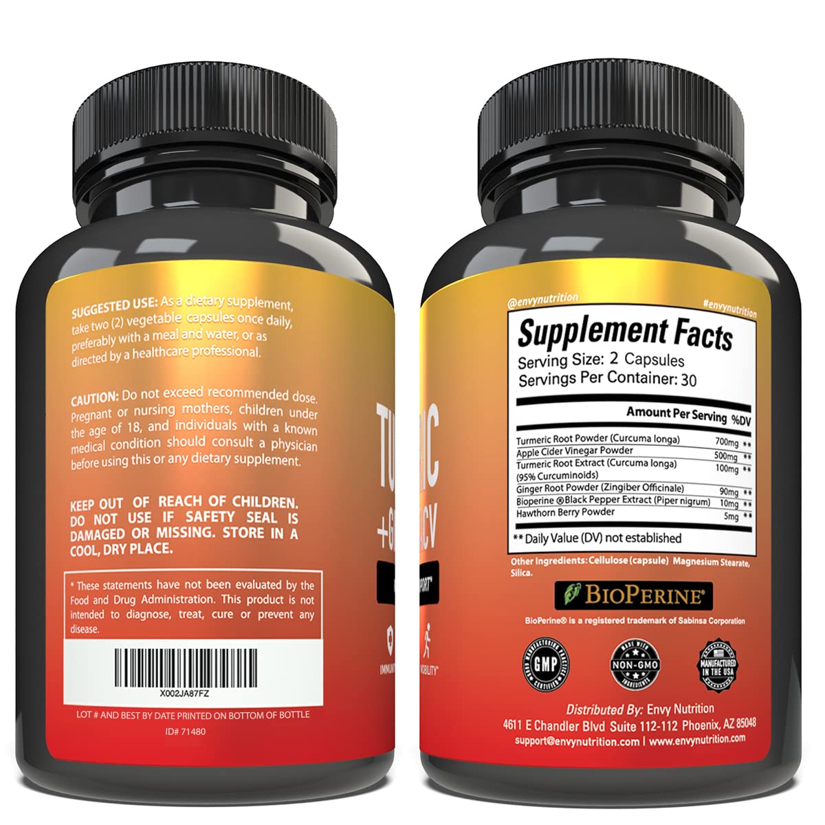 Envy Nutrition primer plano de una cápsula mostrando textura y facilidad de ingestión
