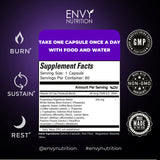 Envy Nutrition cápsulas apiladas detalle de textura y tamaño cómodo