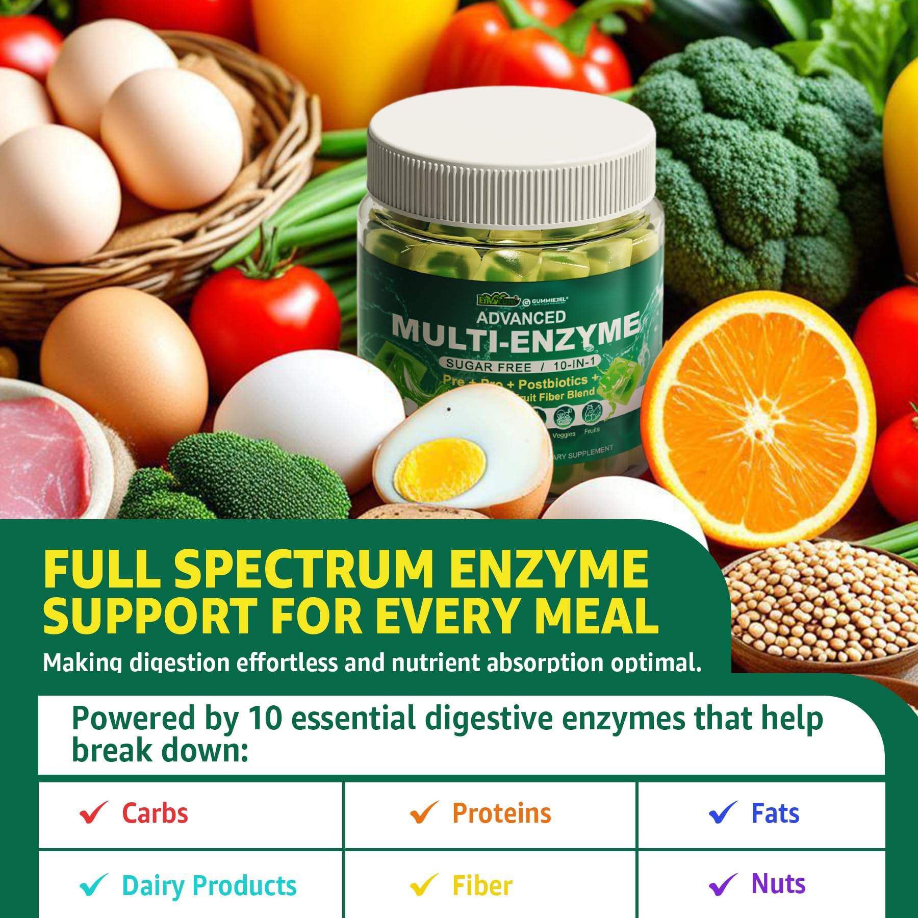 EnvyCure mezcla de fibra y extractos vegetales que nutren la microbiota