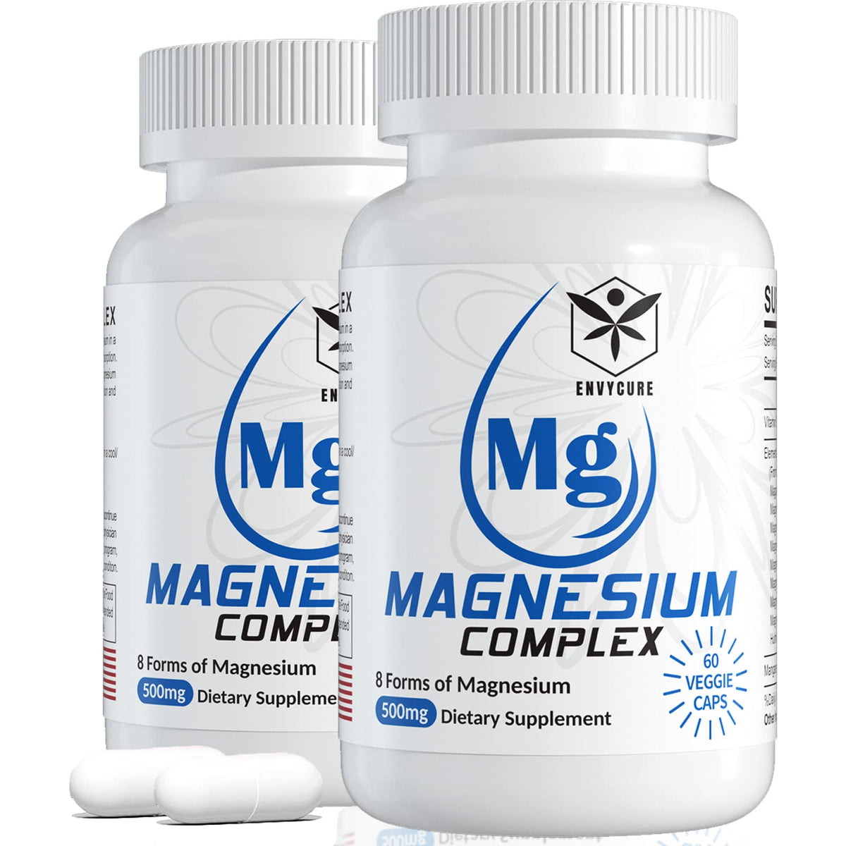 EnvyCure frente del empaque mostrando 500 mg y 8 formas, beneficio claridad en ingredientes