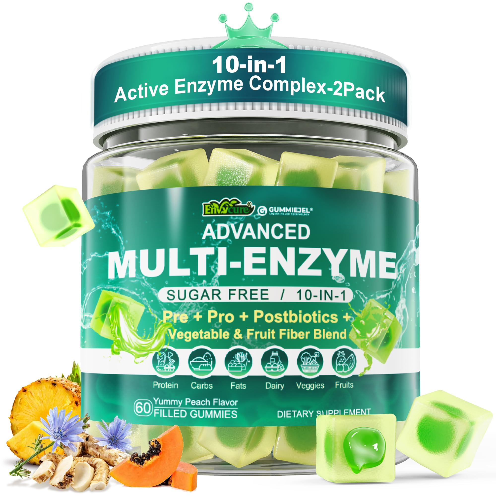 EnvyCure presentación frontal del envase mostrando gominolas y beneficios