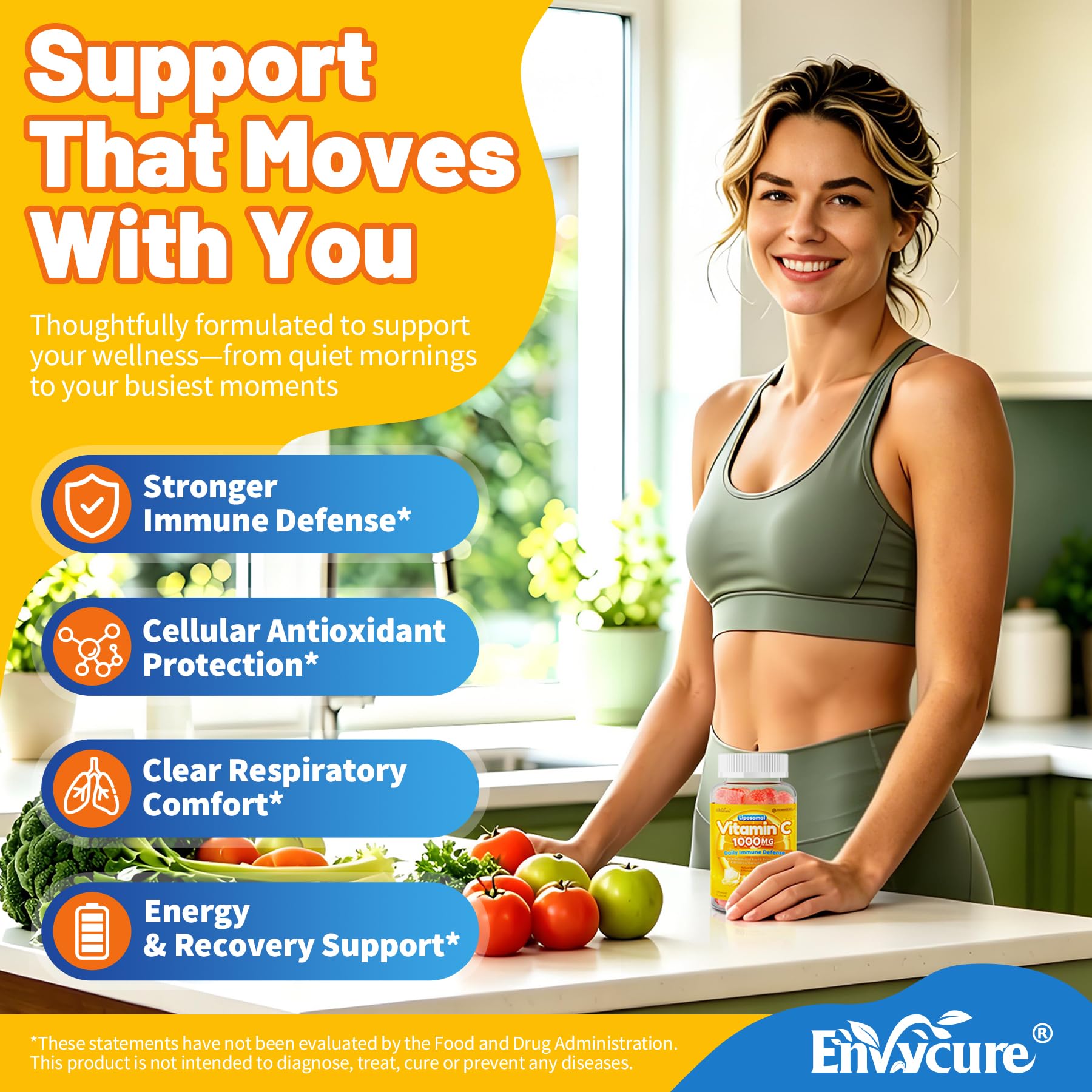 Envycure ingredientes elderberry y quercetina para soporte antioxidante