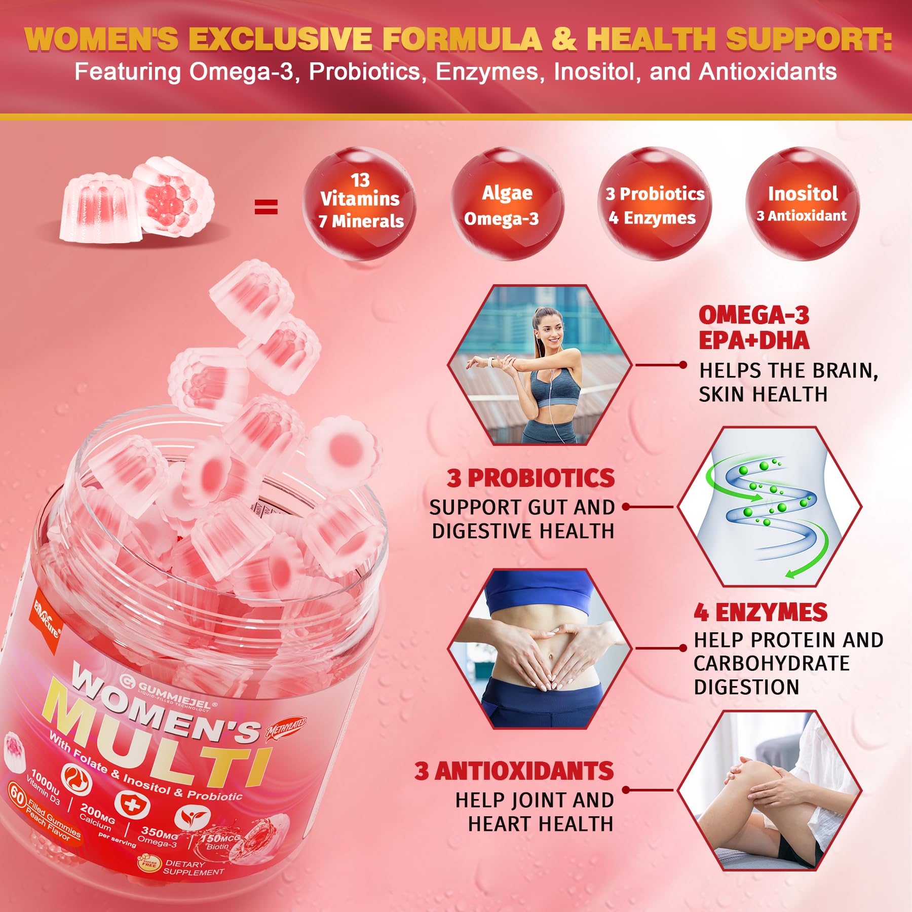 EnvyCure ingredientes probióticos y enzimas visibles, apoyo digestivo y absorción