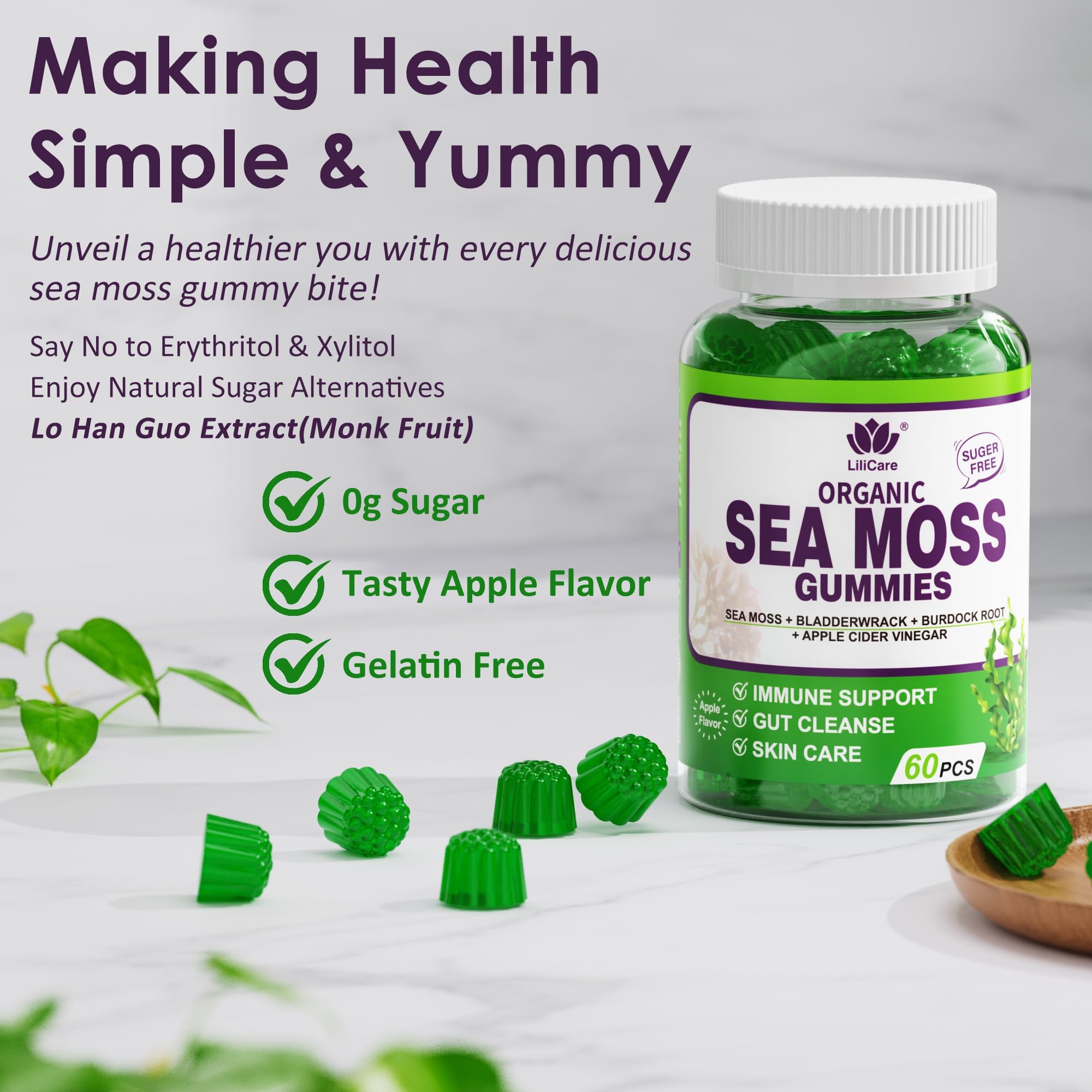 EnvyDeal etiqueta nutricional y sellos cGMP y sin alérgenos visibles