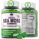 EnvyDeal frasco frontal de gomitas Sea Moss mostrando el envase y fácil consumo