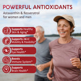 Etiqueta de ingredientes EnvyDeal con astaxantina 24 mg y resveratrol 500 mg