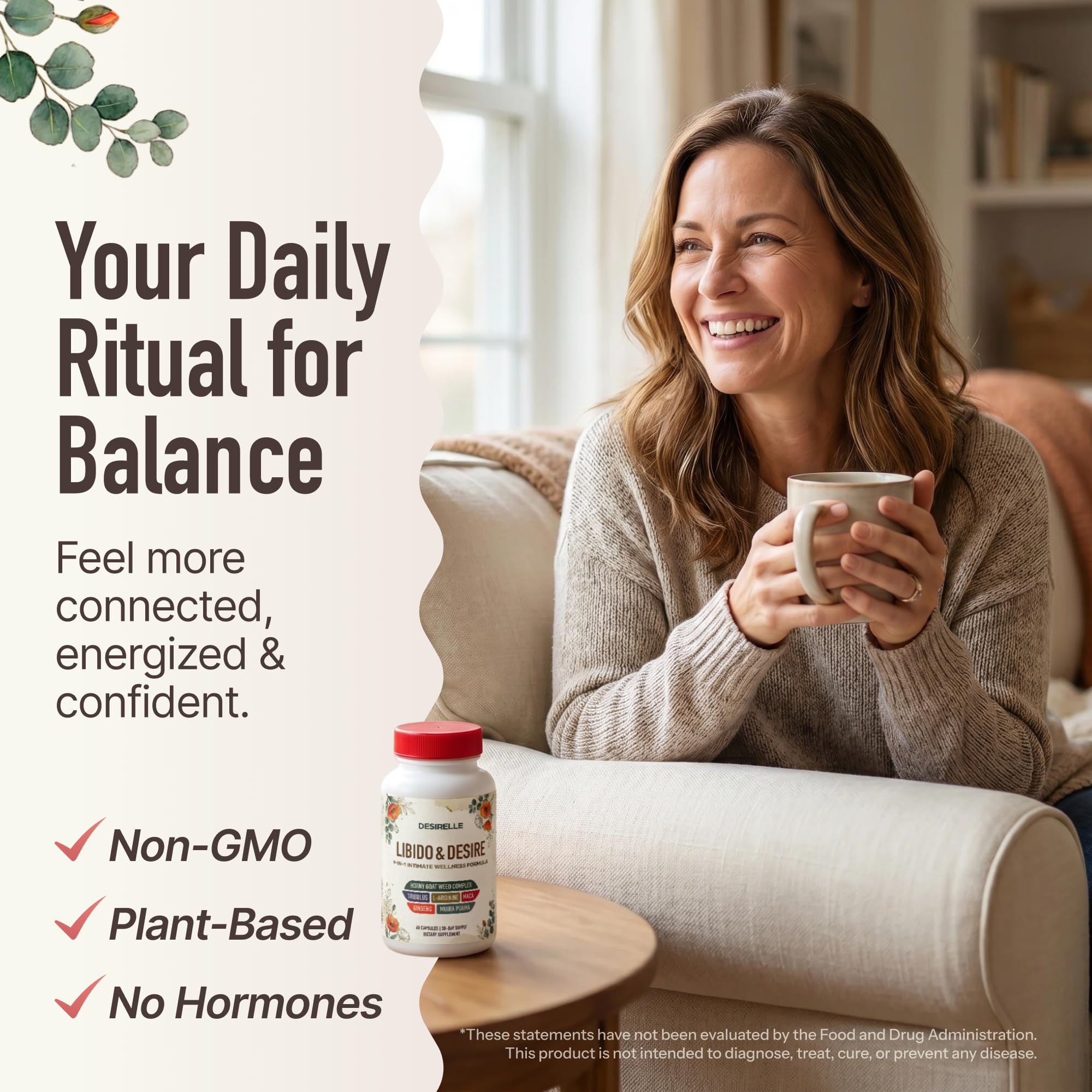 Enyvia ingredientes maca y tribulus dispuestos, beneficio de energía natural