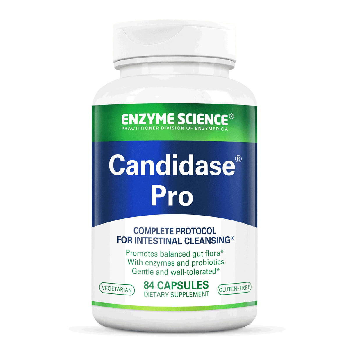 Enzyme Science frasco frontal mostrando etiqueta clara y beneficios