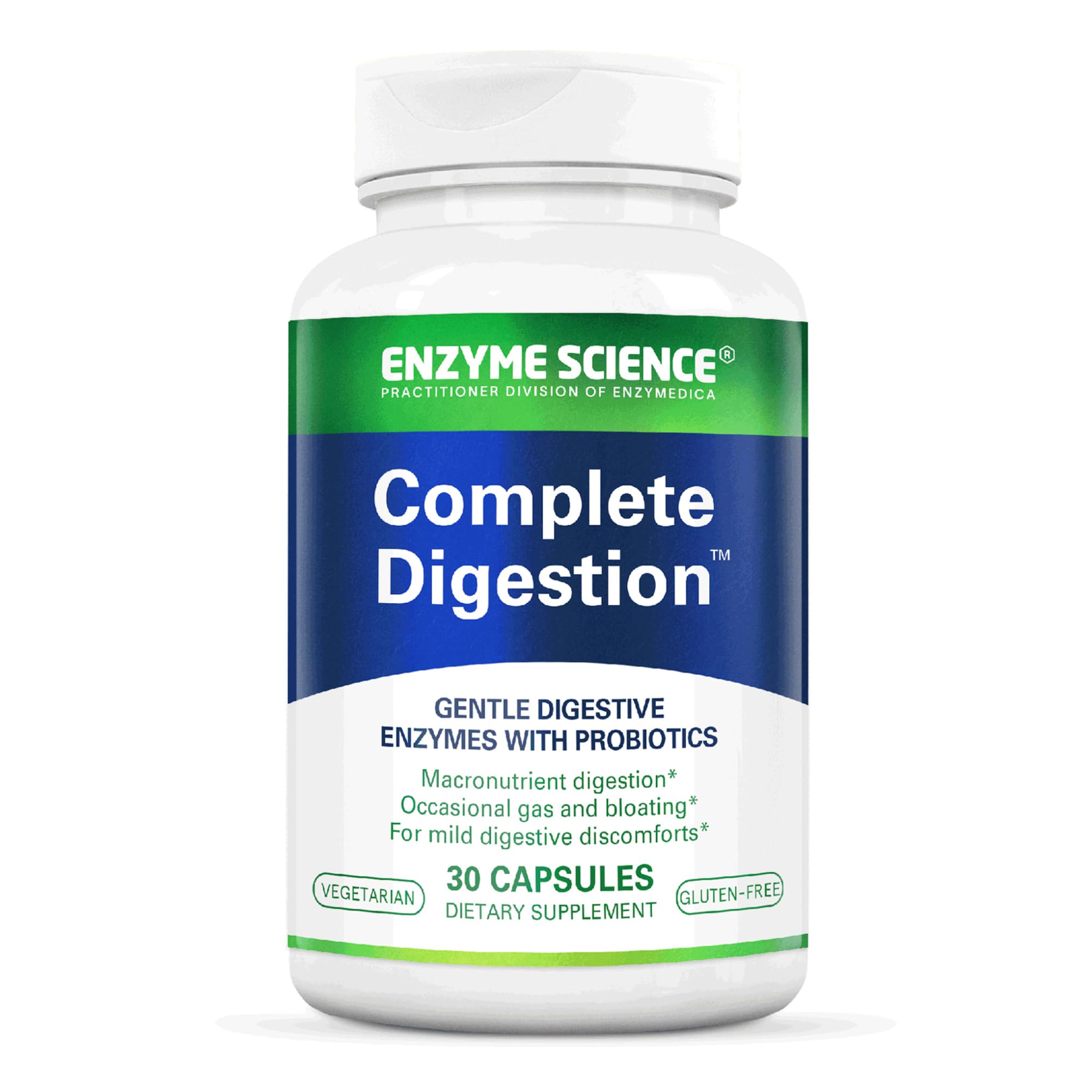 Enzyme Science envase frontal mostrando la marca y beneficio digestivo