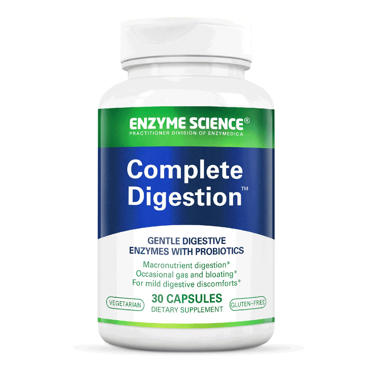 Enzyme Science envase frontal mostrando la marca y beneficio digestivo