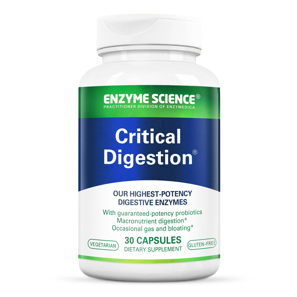 Enzyme Science frontal del envase mostrando la marca y beneficio digestivo