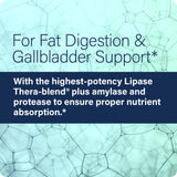 Enzyme Science Lypo Optimize cápsula junto a plato para mostrar uso con comidas