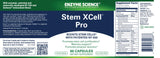 Enzyme Science Stem XCell Pro etiqueta con lista de ingredientes clave y beneficios claros